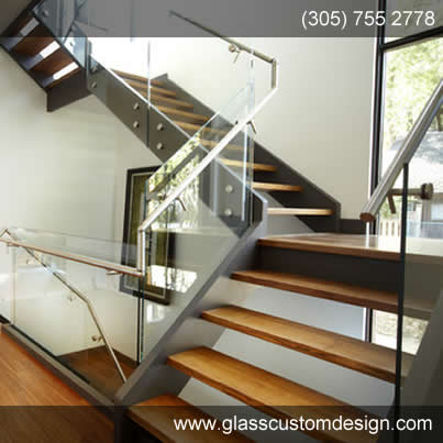Stair glass glass Stairs Shower glass rail - Imagen 1