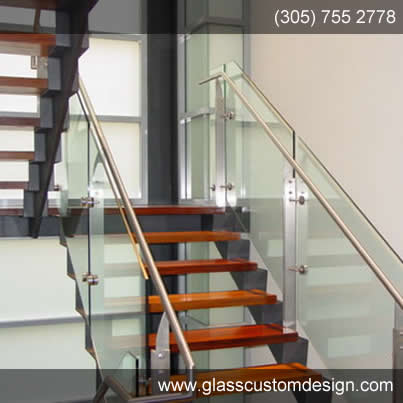 Stair glass glass Stairs Shower glass rail - Imagen 2