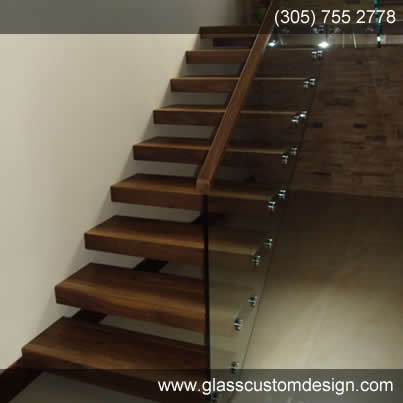 Stair glass glass Stairs Shower glass rail - Imagen 3