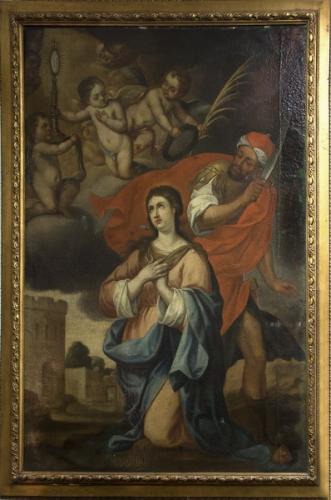 se vende oleo sobre lienzo barroco martirio d - Imagen 1