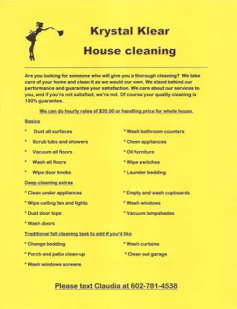 Krystal klear House Cleaning starting at 20 - Imagen 1