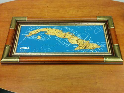 Vendo mapa de Cuba a relieve montado en corc - Imagen 1