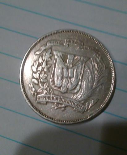 Moneda Republica Dominicana 1/2 Peso (1967) P - Imagen 2