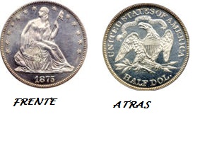 vendo moneda de plata del año 1875 usa escu - Imagen 1