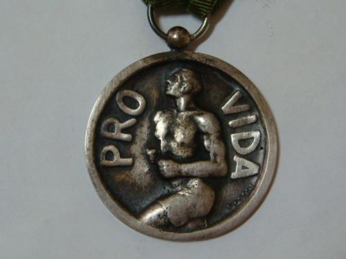 Medalla Sociedad Pro Vida año 1938  en plat - Imagen 1
