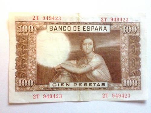 Spain 100 Pesetas 1953 60 No free shippi - Imagen 2