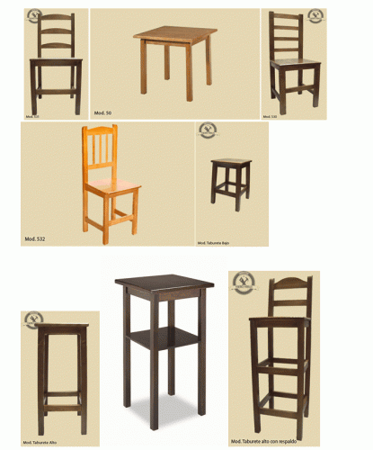 Chairs tables and wooden stools for hotels r - Imagen 1