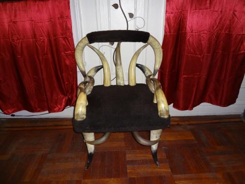  es silla antigua hecho de cuerno de bufalo a - Imagen 3