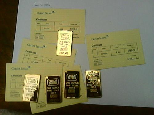 vendo lingotes de oro credit suisse 1oz con c - Imagen 3
